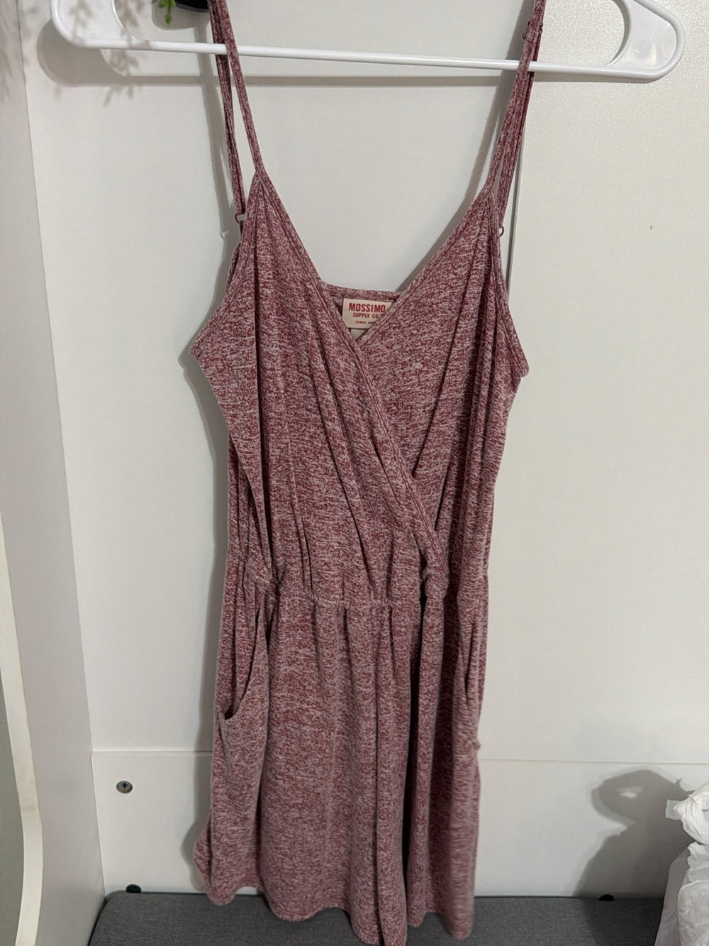 Mossimo Supply Co. Soft Wrap-Front Spaghetti Strap Romper in Dusty Rose